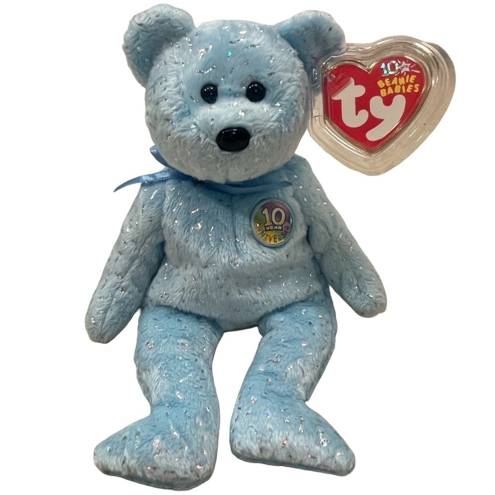 Ty Beanie Babies Decade The Light Blue Teddy Bear Baby 2002 11th Generation Tag
